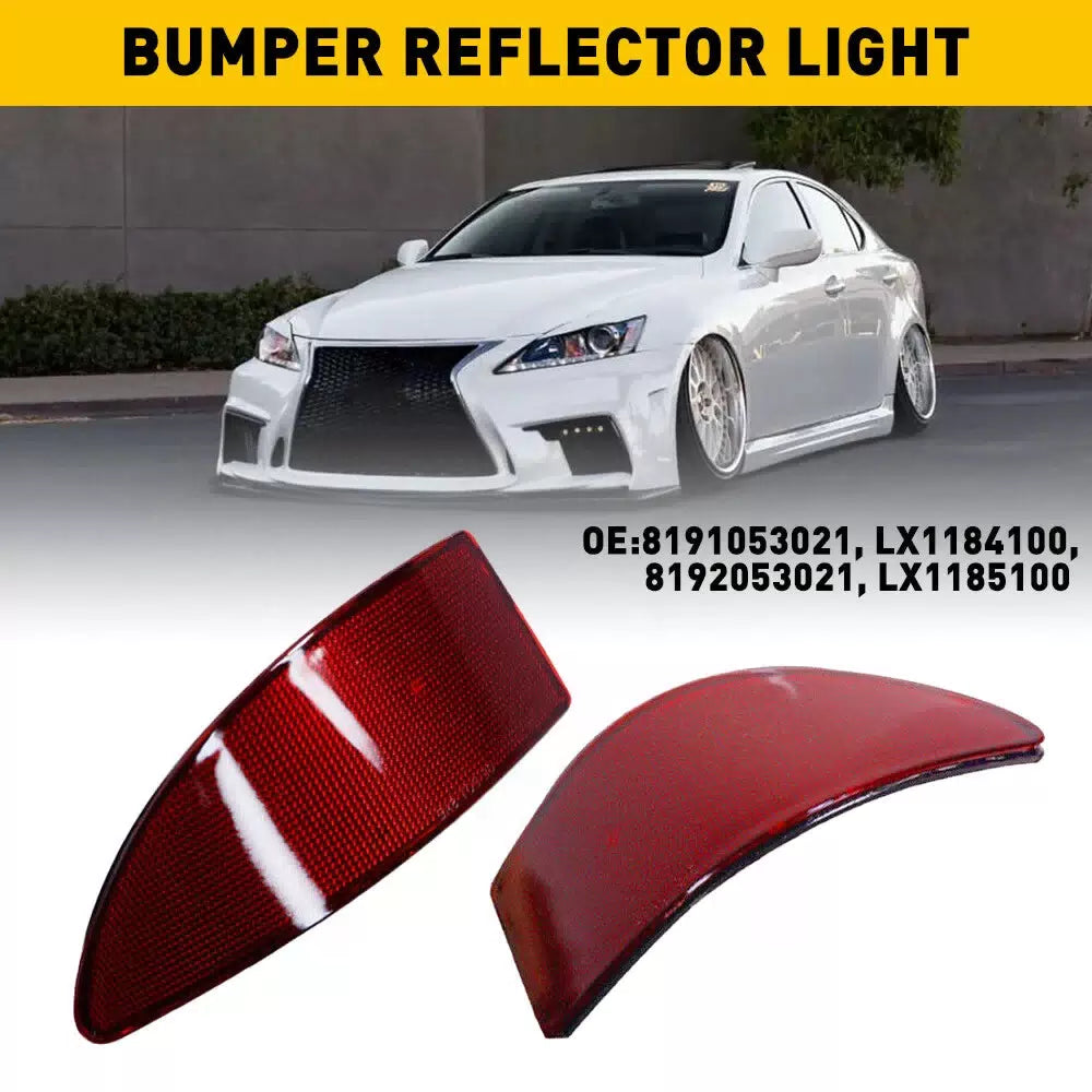 For 2006-2013 Lexus IS250 IS350 Rear Bumper Reflector Light Cover Red LH+RH EOA 6B93BC-57 [3]