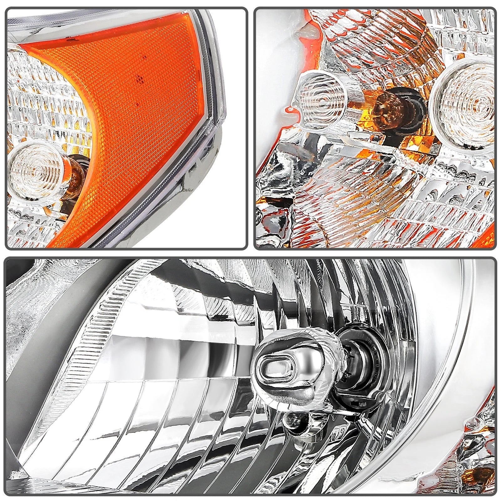 For 2007-2009 Pontiac Wave 2007-2011 Chevy Aveo Sedan Headlights Assembly Pair 6B93BC-57 [9]