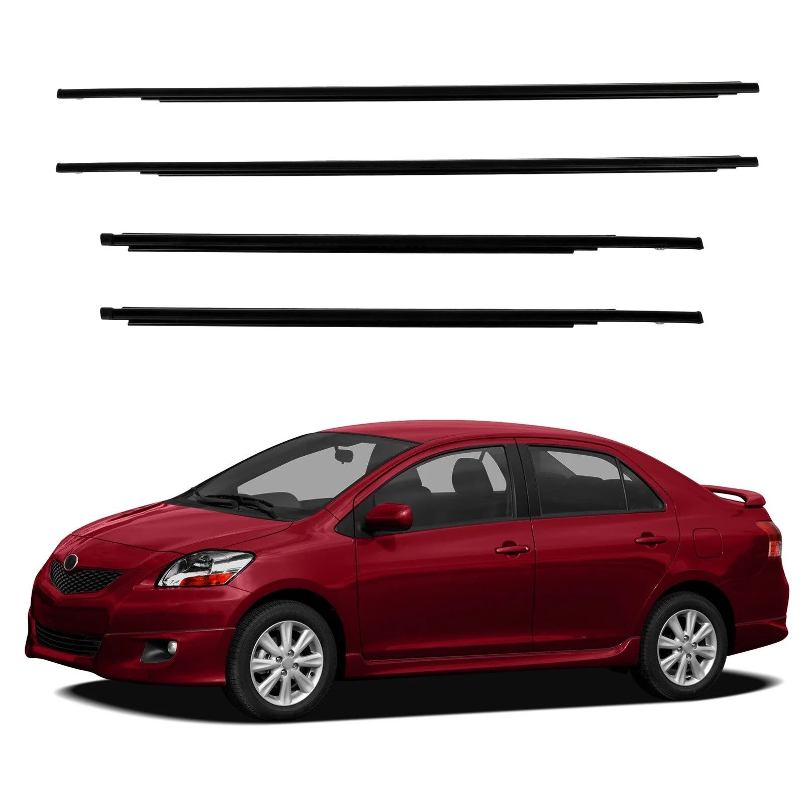 For 2007-2016 Toyota Yaris Sedan Front & Rear Door Window Seal Belt Molding 6B93BC-57 [5]