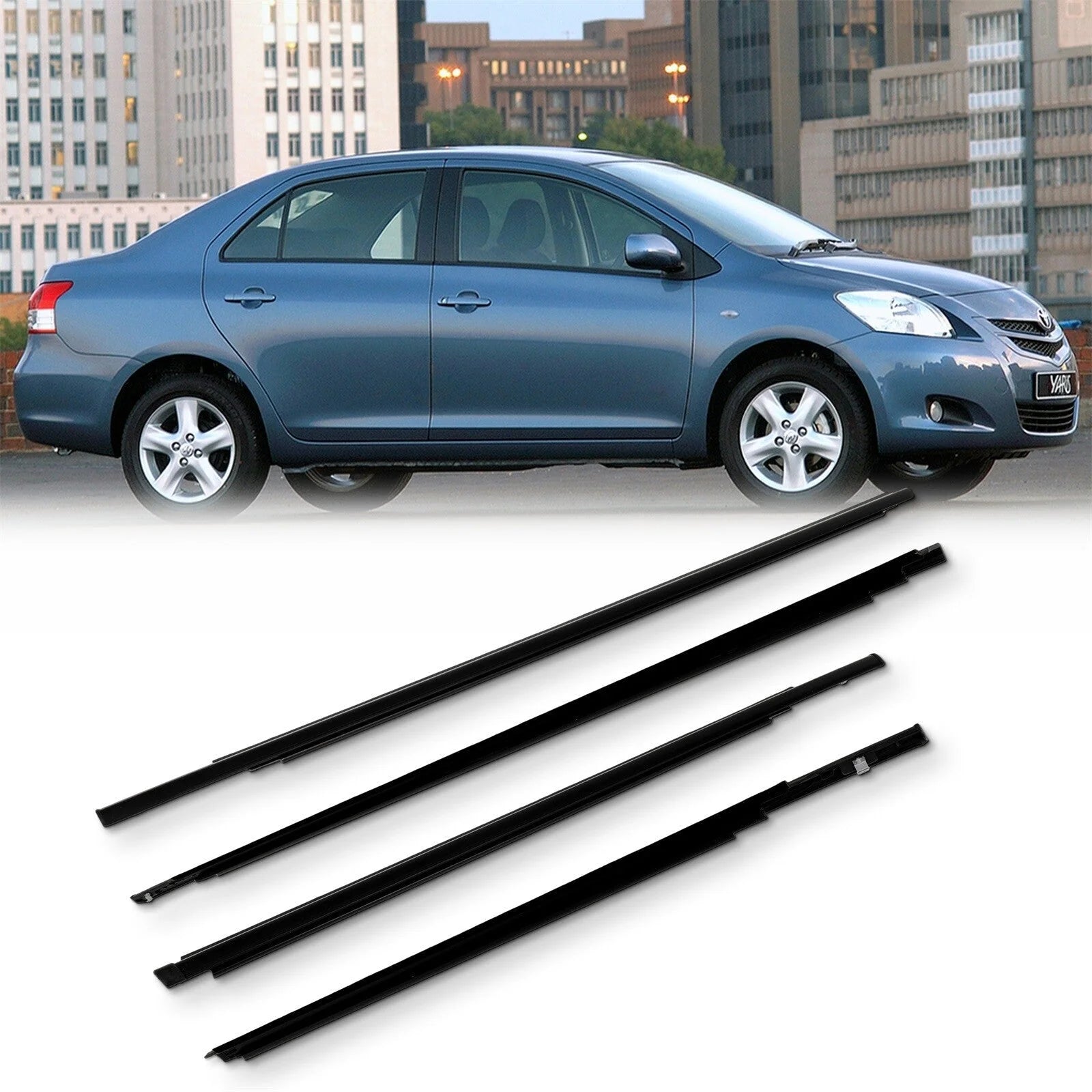 For 2007-2016 Toyota Yaris Sedan Front & Rear Door Window Seal Belt Molding 6B93BC-57 [7]