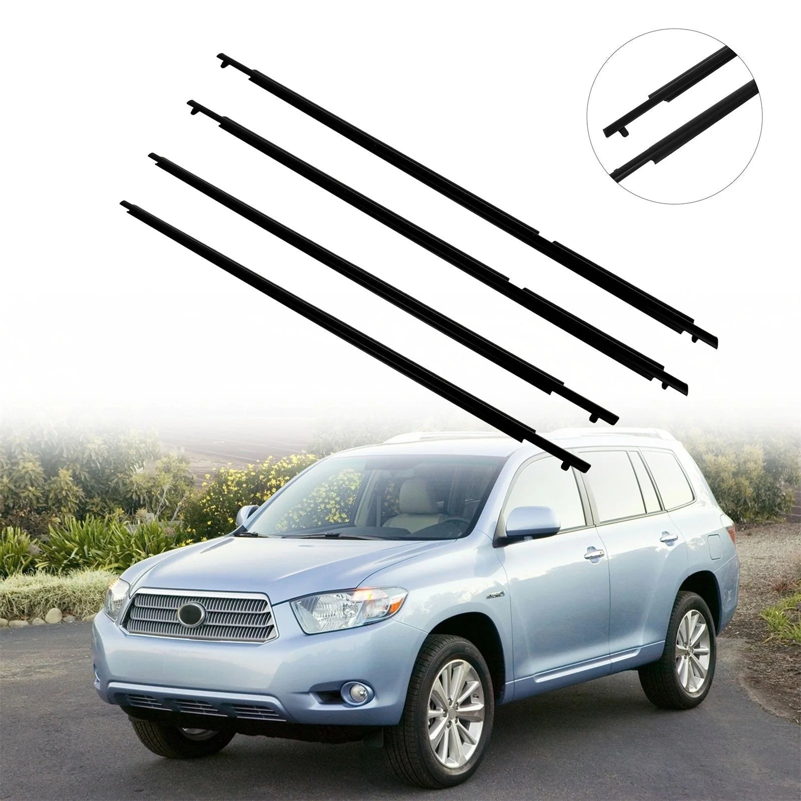 For 2008-2010 Toyota Highlander Door Window Seal Belt Molding Front & Rear KOEEP [3]