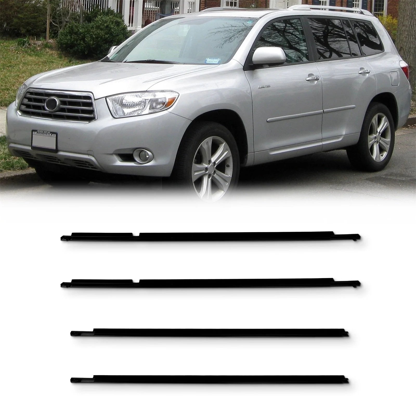 For 2008-2010 Toyota Highlander Door Window Seal Belt Molding Front & Rear KOEEP [6]