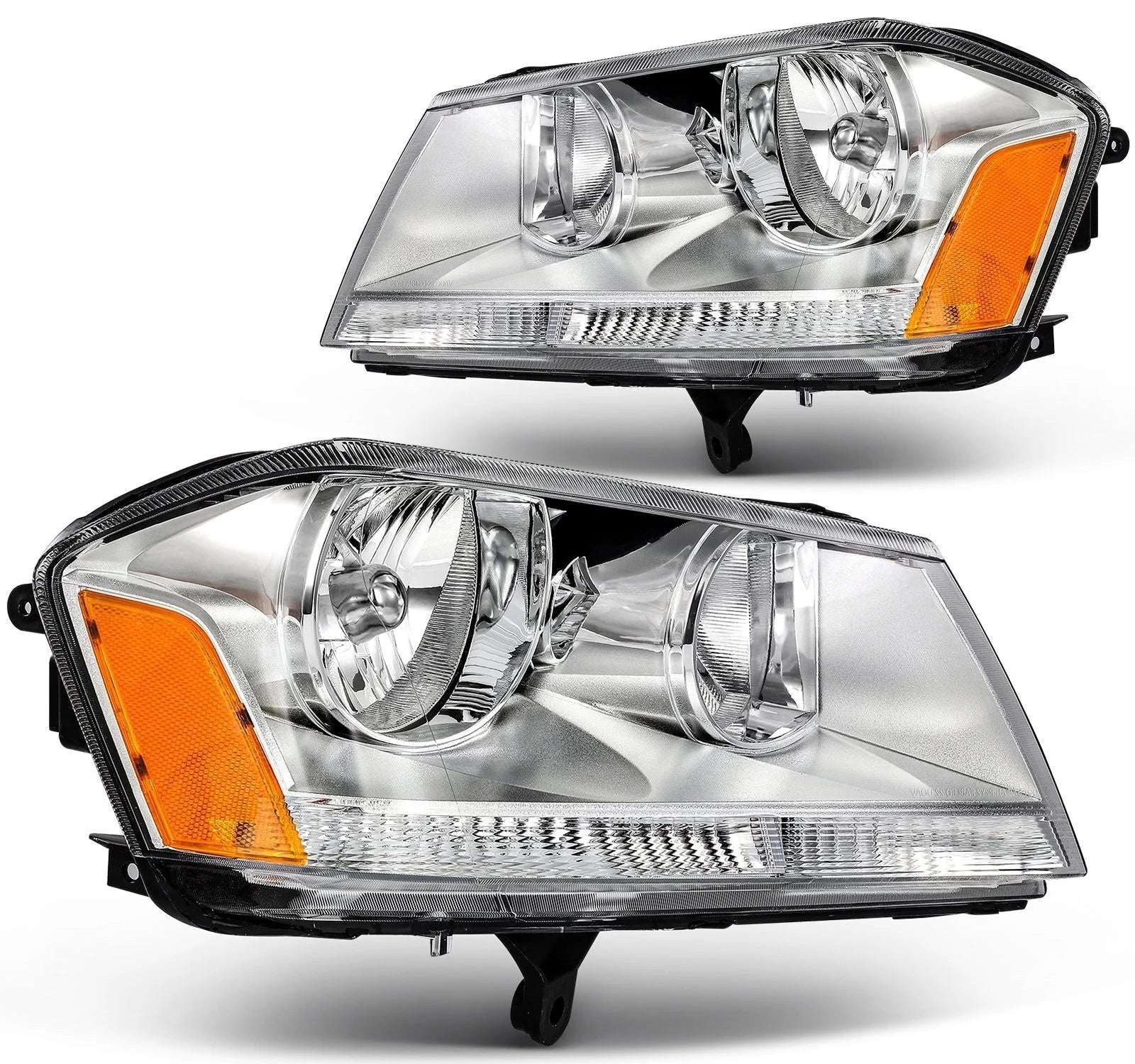 For 2008-2013 2014 Dodge Avenger SXT SE Chrome Housing Headlights Assembly L+R KOEEP [2]