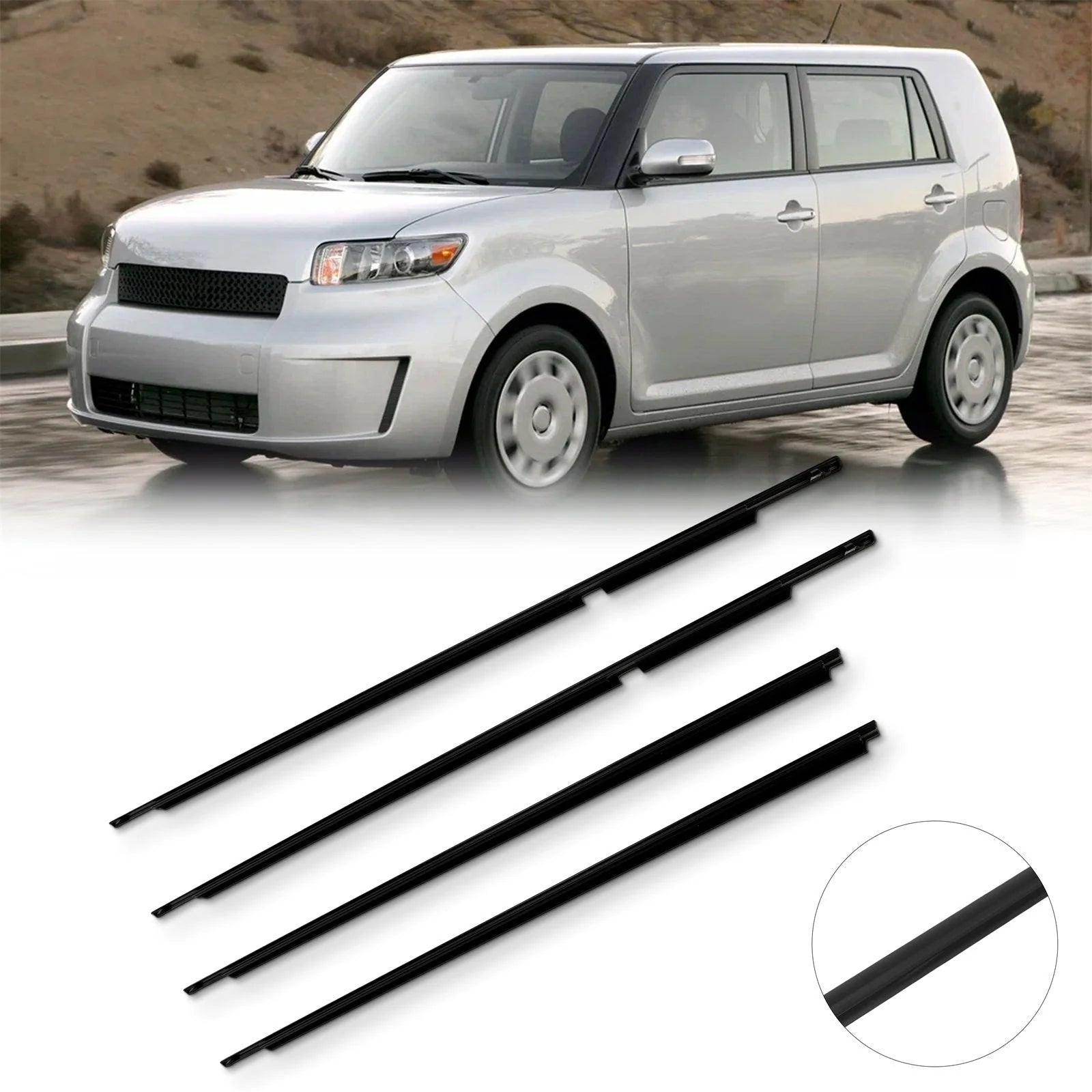 For 2008-2015 Scion xB Set of 4 Door Window Seal Belt Molding Front & Rear 6B93BC-57 [4]