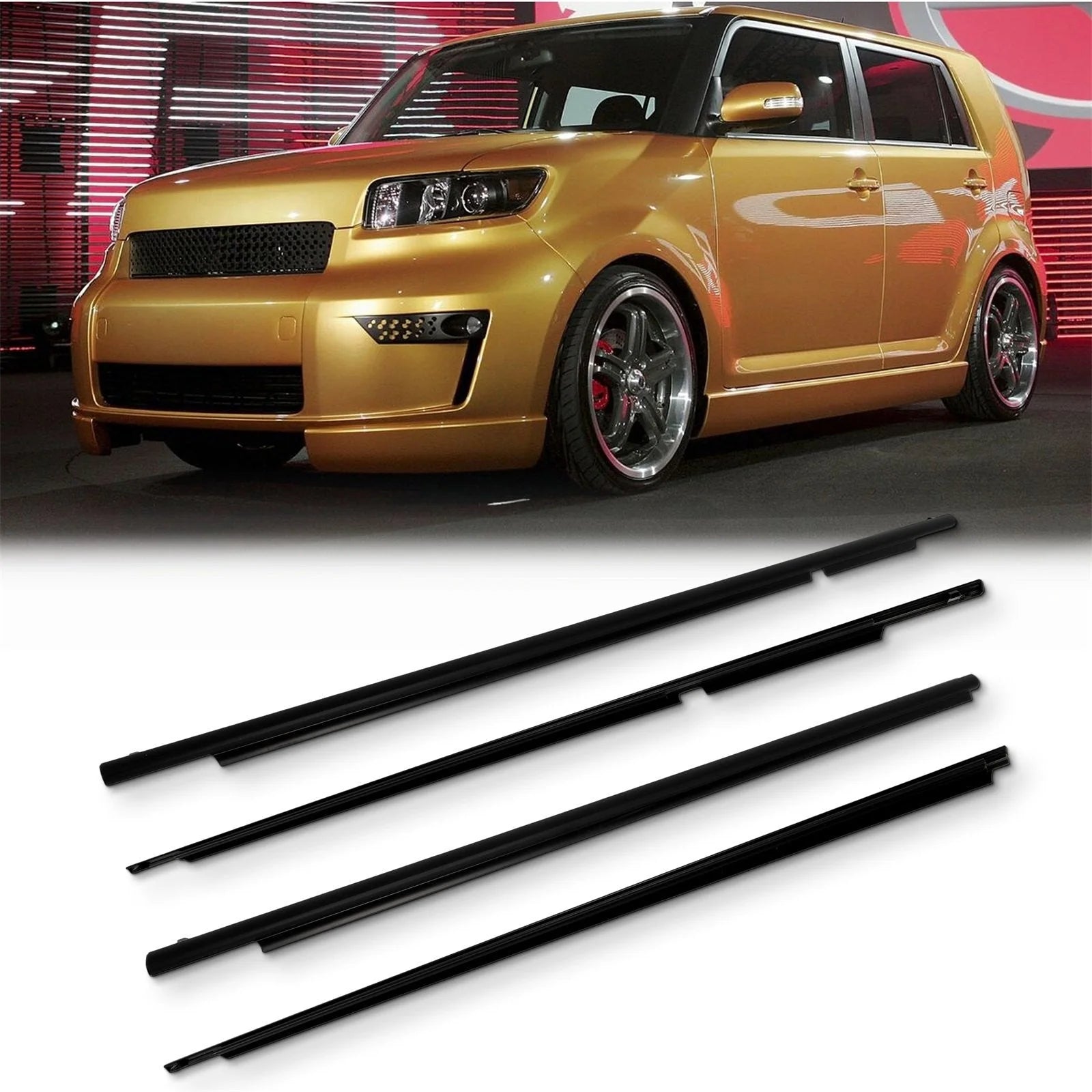 For 2008-2015 Scion xB Set of 4 Door Window Seal Belt Molding Front & Rear 6B93BC-57 [7]