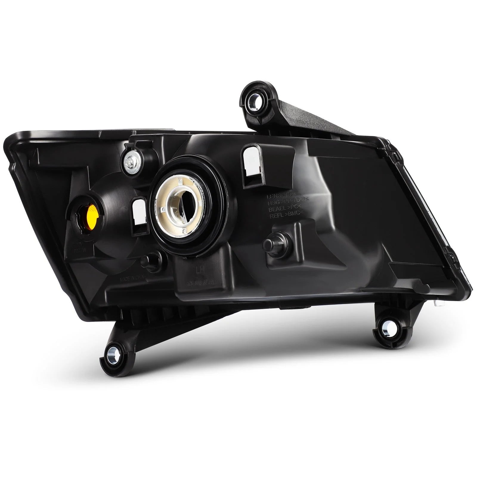 For 2010-2008 Dodge Grand Caravan Black Housing w/Amber L+R Headlights Assembly 6B93BC-57 [3]