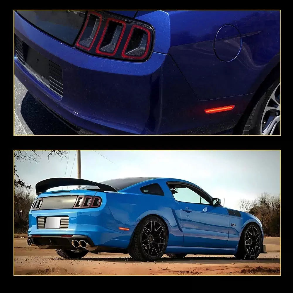 For 2010-2014 Ford Mustang Red Lens LED Rear Bumper Side Marker Light Lamp Pair 6B93BC-57 [10]