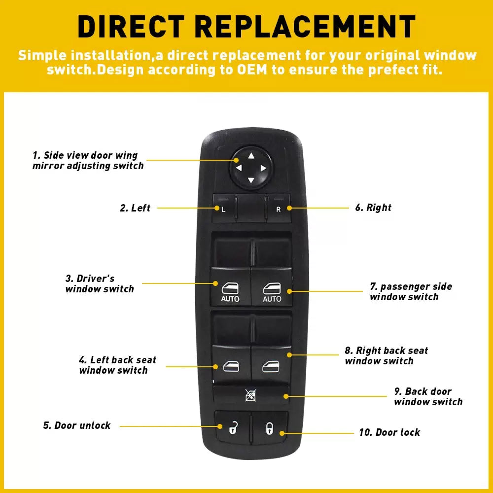 For 2011-2013 Dodge Durango Front Door Master Power Window Switch 68086693AC EOA 6B93BC-57 [9]