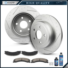 For 2011-2017 Jeep Grand Cherokee Rear Drill Brake Rotors & Ceramic Pad 6B93BC-57 [1]