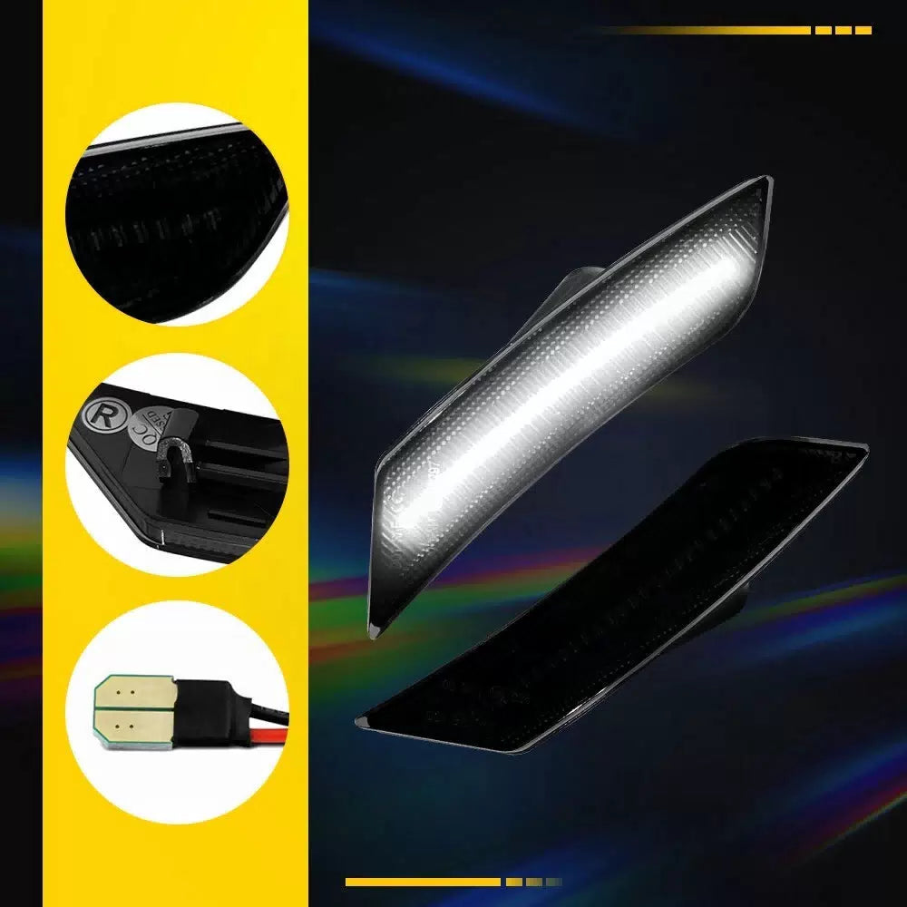 For 2013 2014 Cadillac ATS & 2017-2024 XT5 Smoke Front Bumper Side Marker Lights 6B93BC-57 [7]