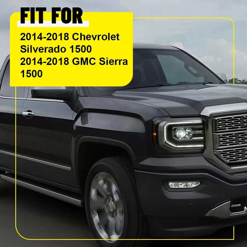 For 2014-2018 Chevy Silverado GMC Sierra Pillar Post Door Trim Cover Black 4pcs 6B93BC-57 [5]