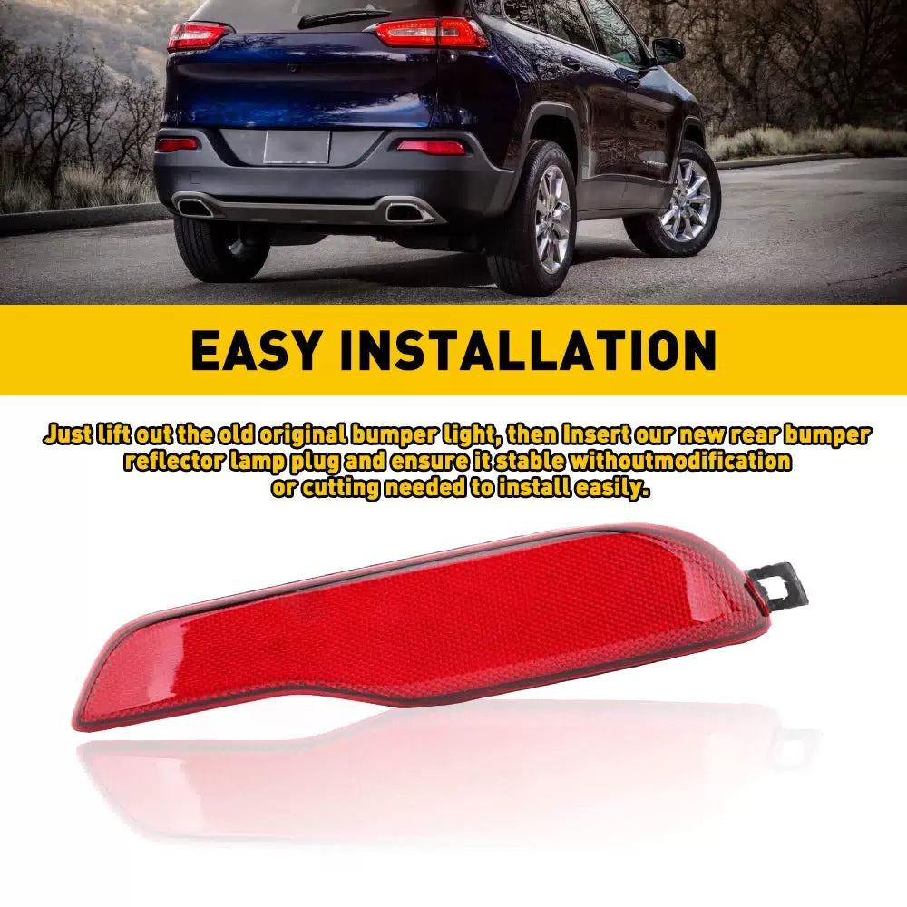 For 2014-2018 Jeep Cherokee Right Rear Passenger Side Bumper Reflector Red Lens 6B93BC-57 [7]