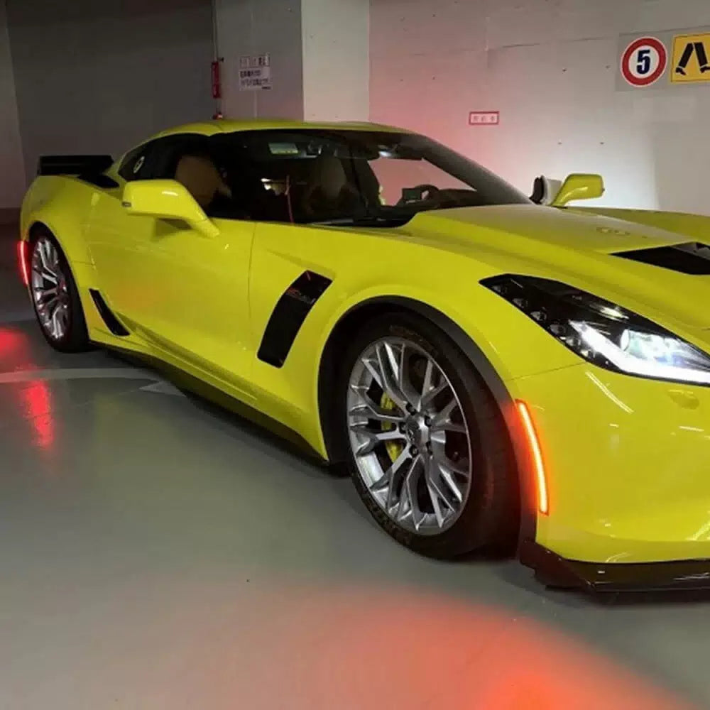 For 2014-2019 Chevy Corvette LED C7 Smoke Side Marker Lights Fender Front Rear 6B93BC-57 [11]