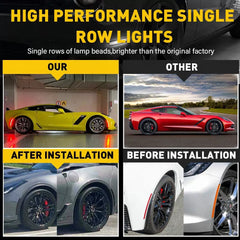 For 2014-2019 Chevy Corvette LED C7 Smoke Side Marker Lights Fender Front Rear 6B93BC-57 [4]