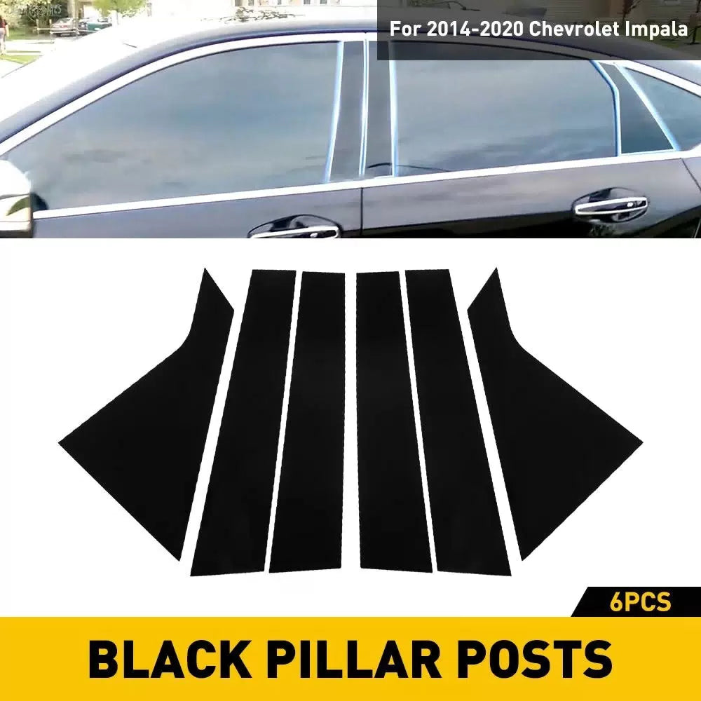 For 2014-2020 Body Impala Chevrolet Pillar Posts Window Trim Door Black 6Pcs/Set 6B93BC-57 [9]