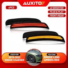 For 2015-2021 Dodge Charger Marker Side Lights Fender Lamps Front Amber&Red Rear 6B93BC-57 [1]