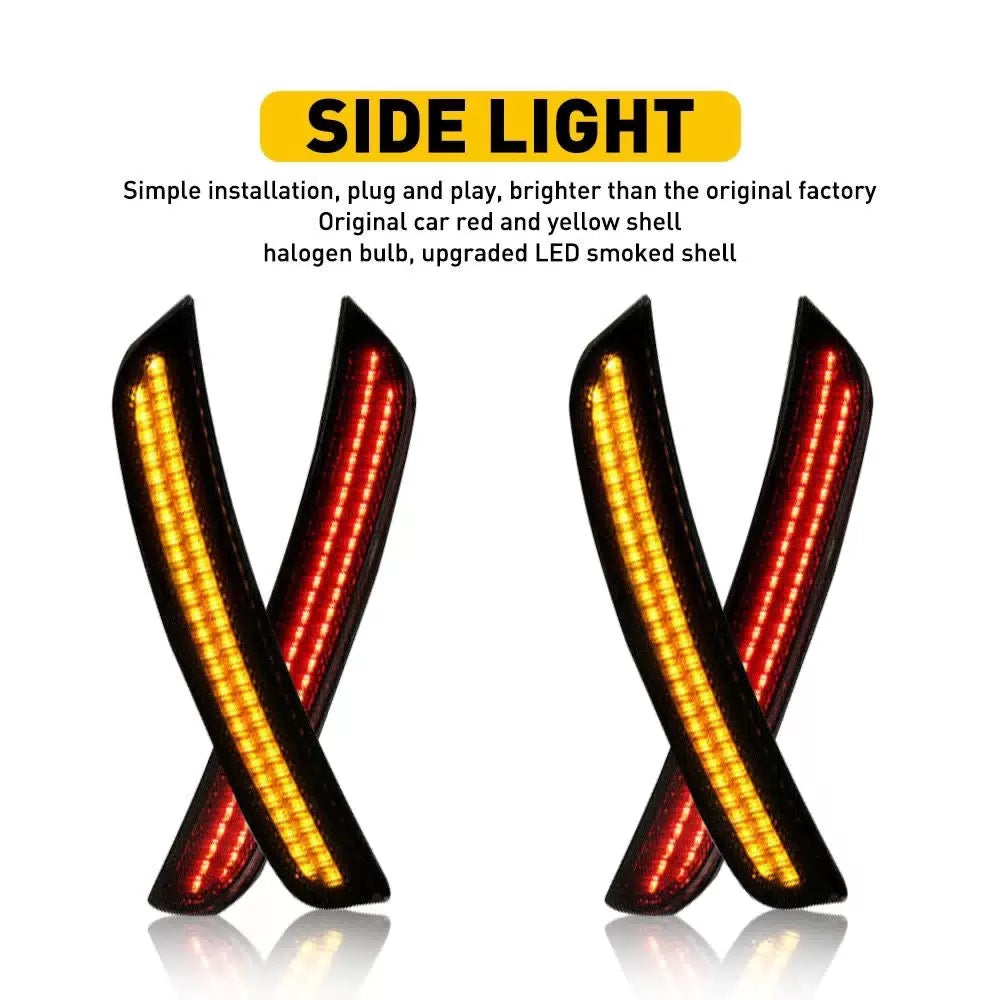 For 2015-2021 Dodge Charger Marker Side Lights Fender Lamps Front Amber&Red Rear 6B93BC-57 [9]