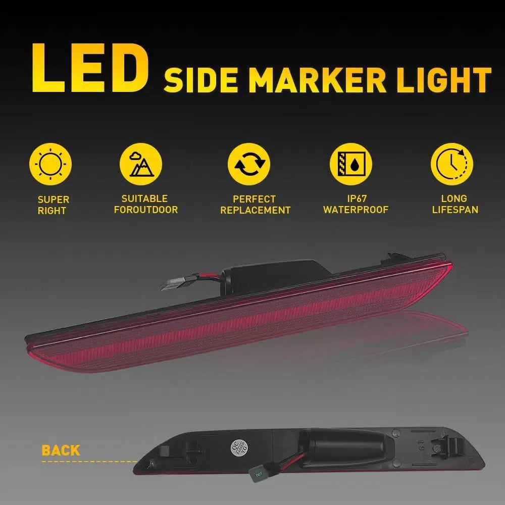 For 2015-2022 Ford Mustang LED 2X Rear Side Marker Red Light Lens Left & Right 6B93BC-57 [5]