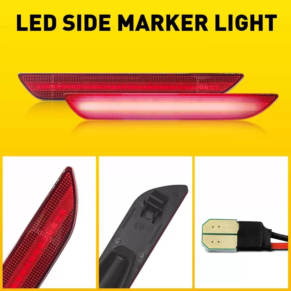 For 2015-2022 Ford Mustang LED 2X Rear Side Marker Red Light Lens Left & Right 6B93BC-57 [7]