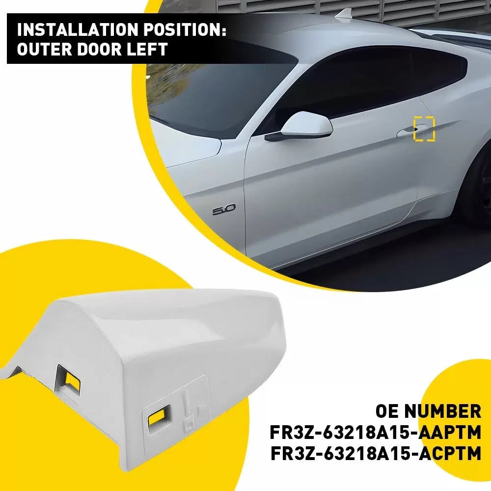 For 2015-2022 Mustang Oxford White Driver Door Handle Key Cover Cap Bezel US 6B93BC-57 [1]