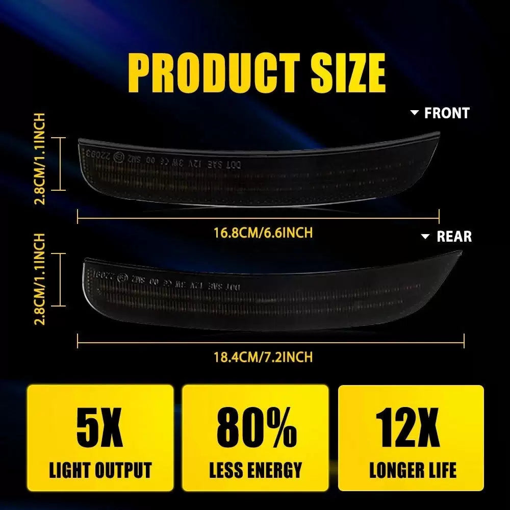 For 2015-2023 Chrysler 300 Smoked Lens Front Rear LED Side Marker Lights 4PCS EA 6B93BC-57 [3]