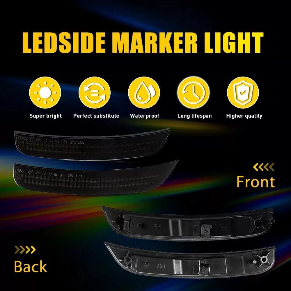 For 2015-2023 Chrysler 300 Smoked Lens Front Rear LED Side Marker Lights 4PCS EA 6B93BC-57 [9]