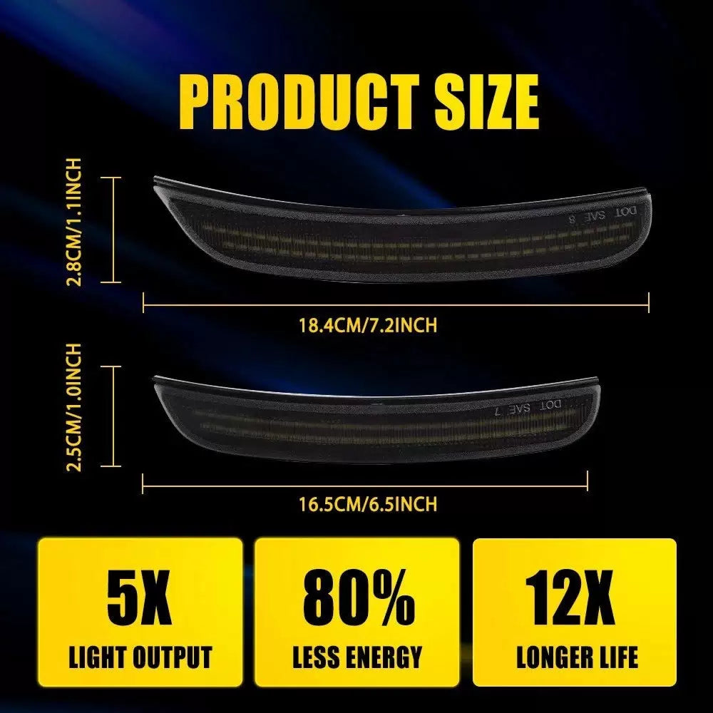 For 2015-22 Dodge Charger Front Rear Smoke LED Fender Side Marker Lights Blue EA 6B93BC-57 [11]