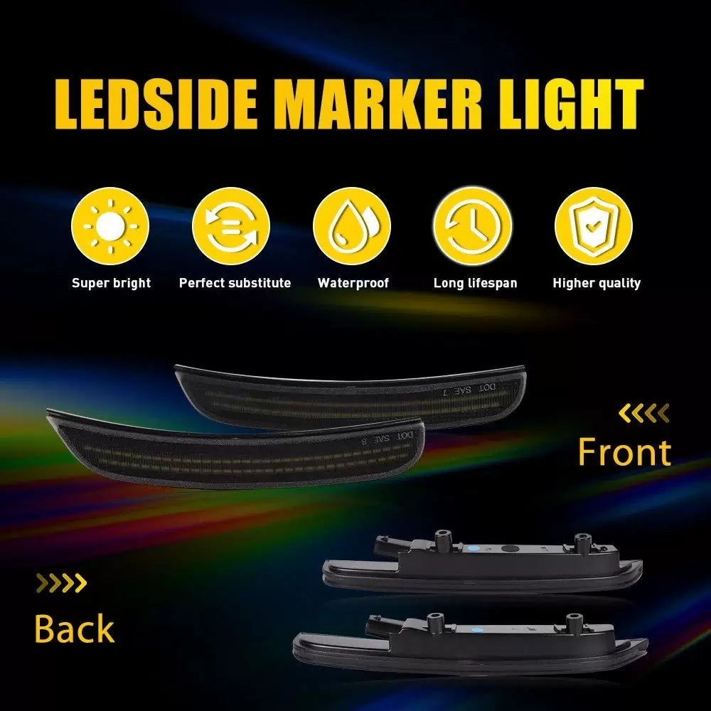For 2015-22 Dodge Charger Front Rear Smoke LED Fender Side Marker Lights Blue EA 6B93BC-57 [7]