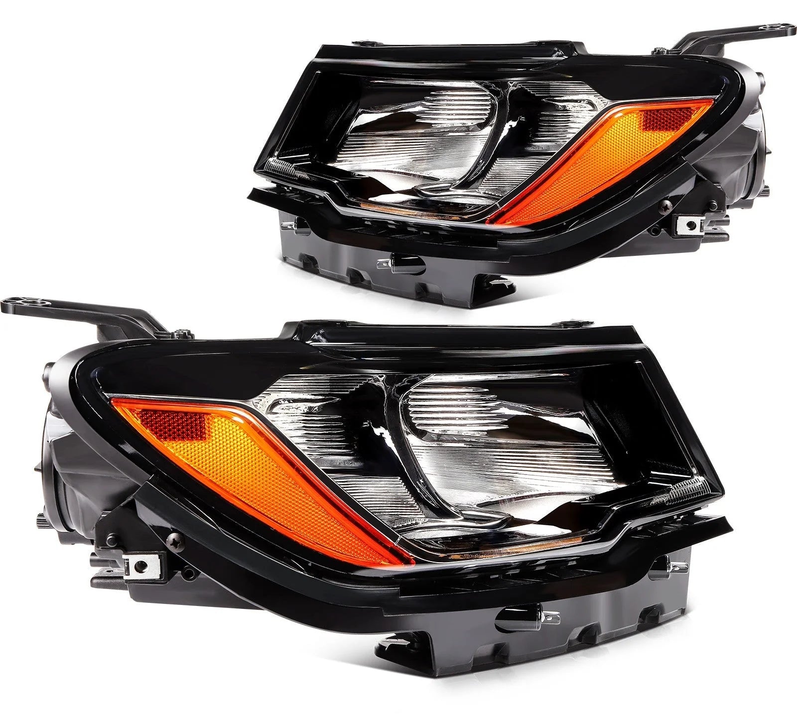 For 2017-2020 2021 Jeep Compass Black Housing LH+RH Headlights Assembly 6B93BC-57 [1]