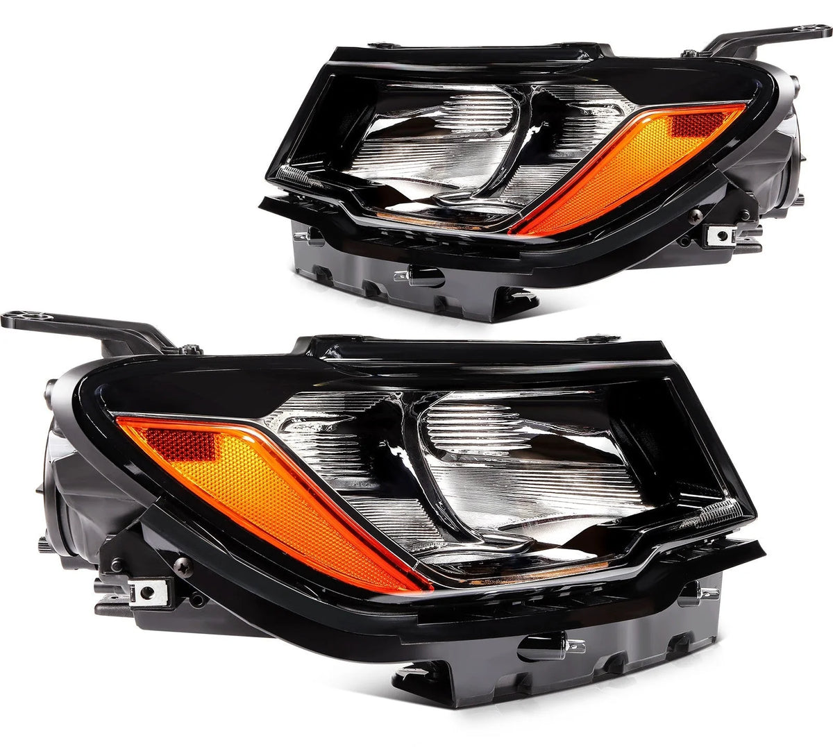 For 2017-2020 2021 Jeep Compass Black Housing LH+RH Headlights Assembly 6B93BC-57 [1]
