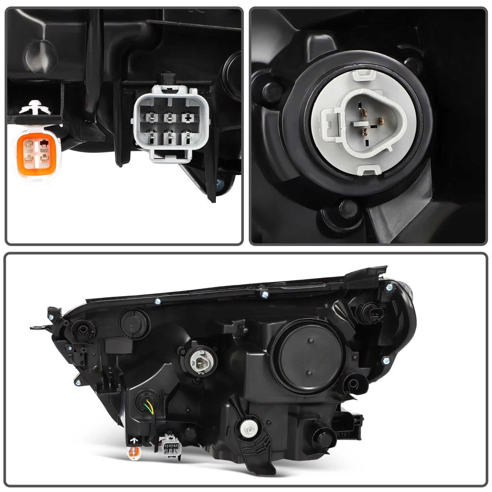 For 2018 2017 2016 Toyota RAV4 w/LED DRL Black Housing Headlights Assembly L+R 6B93BC-57 [10]