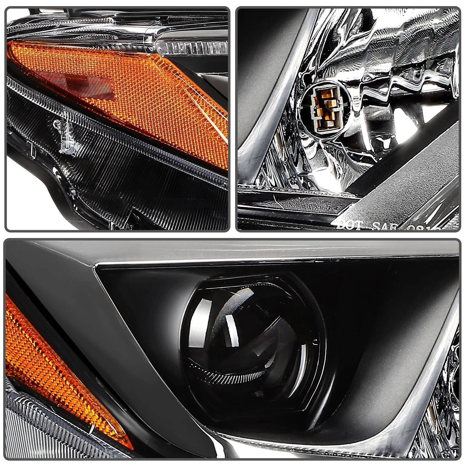 For 2018 2017 2016 Toyota RAV4 w/LED DRL Black Housing Headlights Assembly L+R 6B93BC-57 [11]