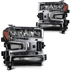 For 2019 2020-2022 Chevy Silverado 1500 Headlights w/ Halogen Signal Bar Pair 6B93BC-57 [1]