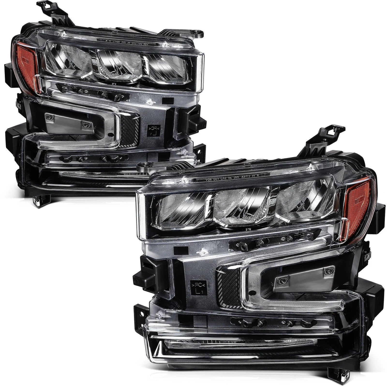 For 2019 2020-2022 Chevy Silverado 1500 Headlights w/ Halogen Signal Bar Pair 6B93BC-57 [2]