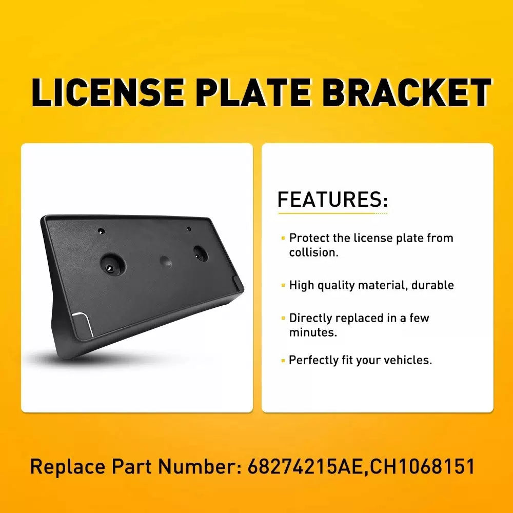 For 2019-2022 Dodge Ram 1500 Front License Tag Plate Frame Bracket Holder Black 6B93BC-57 [4]