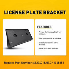 For 2019-2022 Dodge Ram 1500 Front License Tag Plate Frame Bracket Holder Black 6B93BC-57 [4]