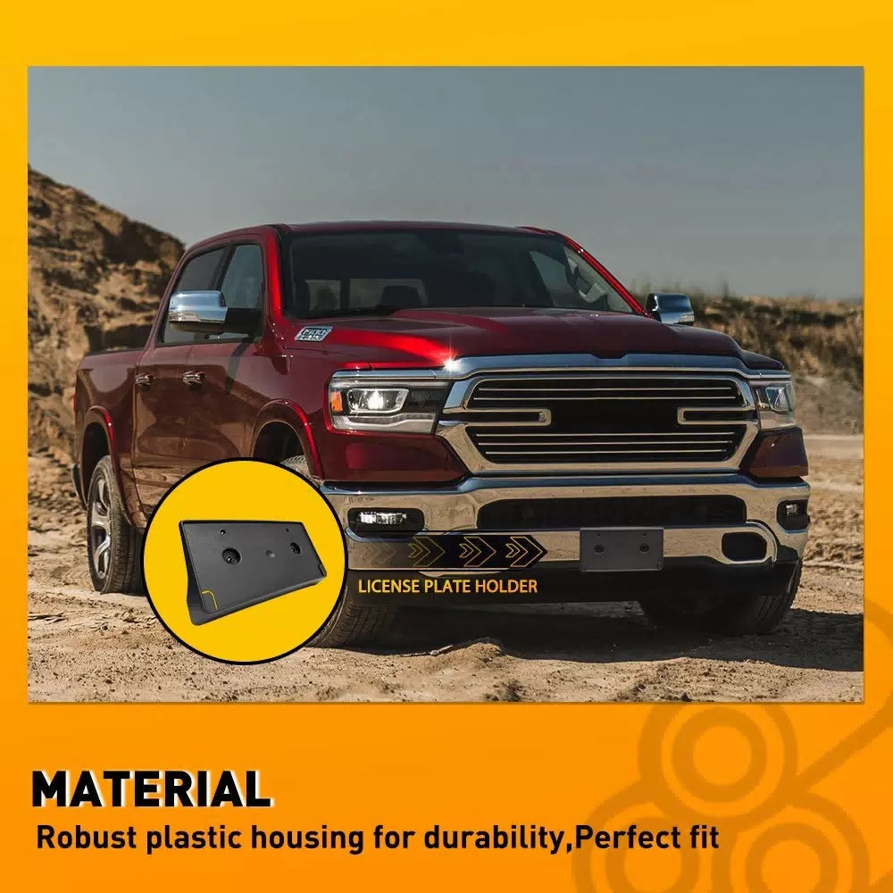 For 2019-2022 Dodge Ram 1500 Front License Tag Plate Frame Bracket Holder Black 6B93BC-57 [5]