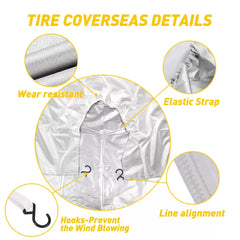 For 25"-27" Wheel Tyre Tire Covers Waterproof RV Trailer Camper Sun Protector EA 6B93BC-57 [3]