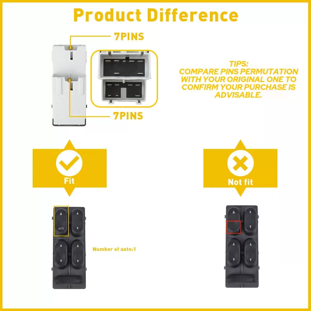 For 97-02 Ford Expedition Excursion LH Driver Power Window Switch F6DZ14529AA EA 6B93BC-57 [4]
