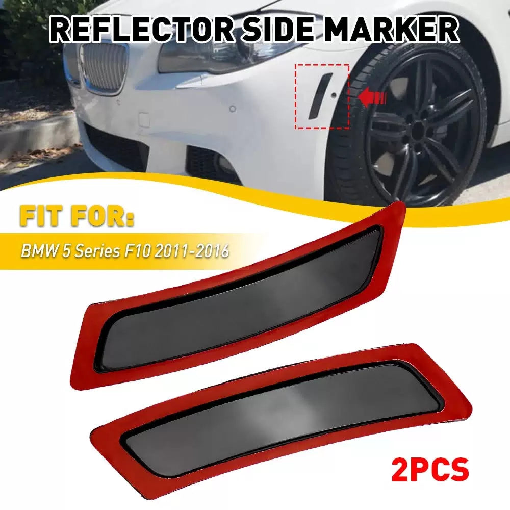 For BMW 5 Series F10 2011-16 Smoked Front Bumper Reflectors Side Marker Lamps EA 6B93BC-57 [10]