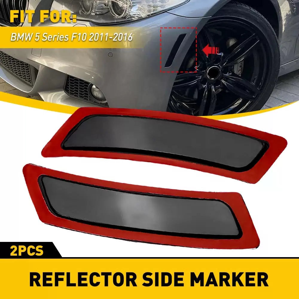 For BMW 5 Series F10 2011-16 Smoked Front Bumper Reflectors Side Marker Lamps EA 6B93BC-57 [9]