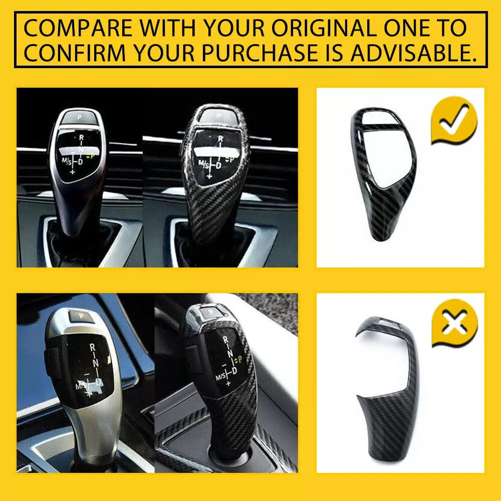 For BMW F30 F20 F15 F10 F25 X5 X3 Carbon Fiber Style Gear Shift Knob Cover Trim 6B93BC-57 [3]