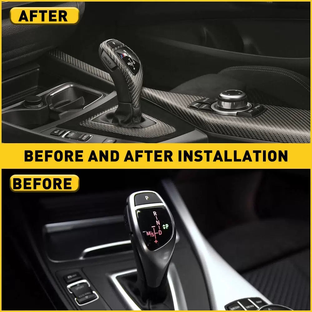 For BMW F30 F20 F15 F10 F25 X5 X3 Carbon Fiber Style Gear Shift Knob Cover Trim 6B93BC-57 [4]