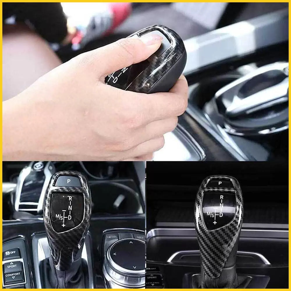 For BMW F30 F20 F15 F10 F25 X5 X3 Carbon Fiber Style Gear Shift Knob Cover Trim 6B93BC-57 [7]