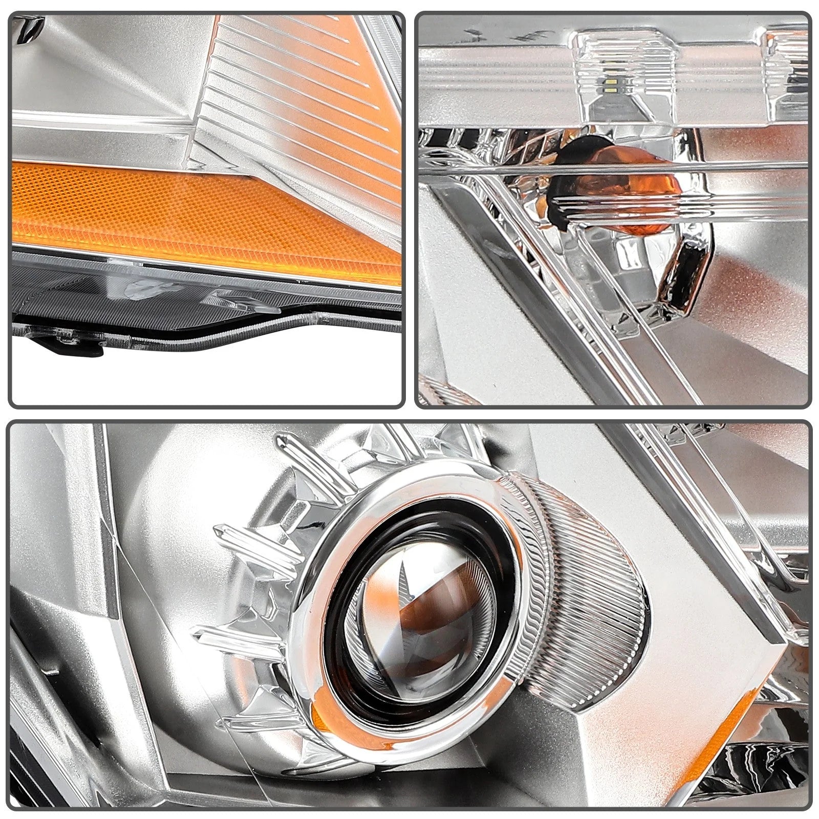 For Cadillac SRX 2010-2016 Chrome Housing w/Projector L+R Headlights Assembly 6B93BC-57 [10]