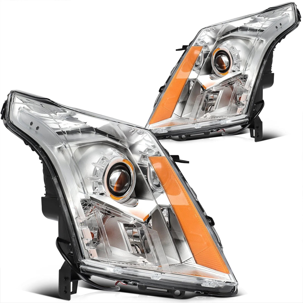 For Cadillac SRX 2010-2016 Chrome Housing w/Projector L+R Headlights Assembly 6B93BC-57 [1]