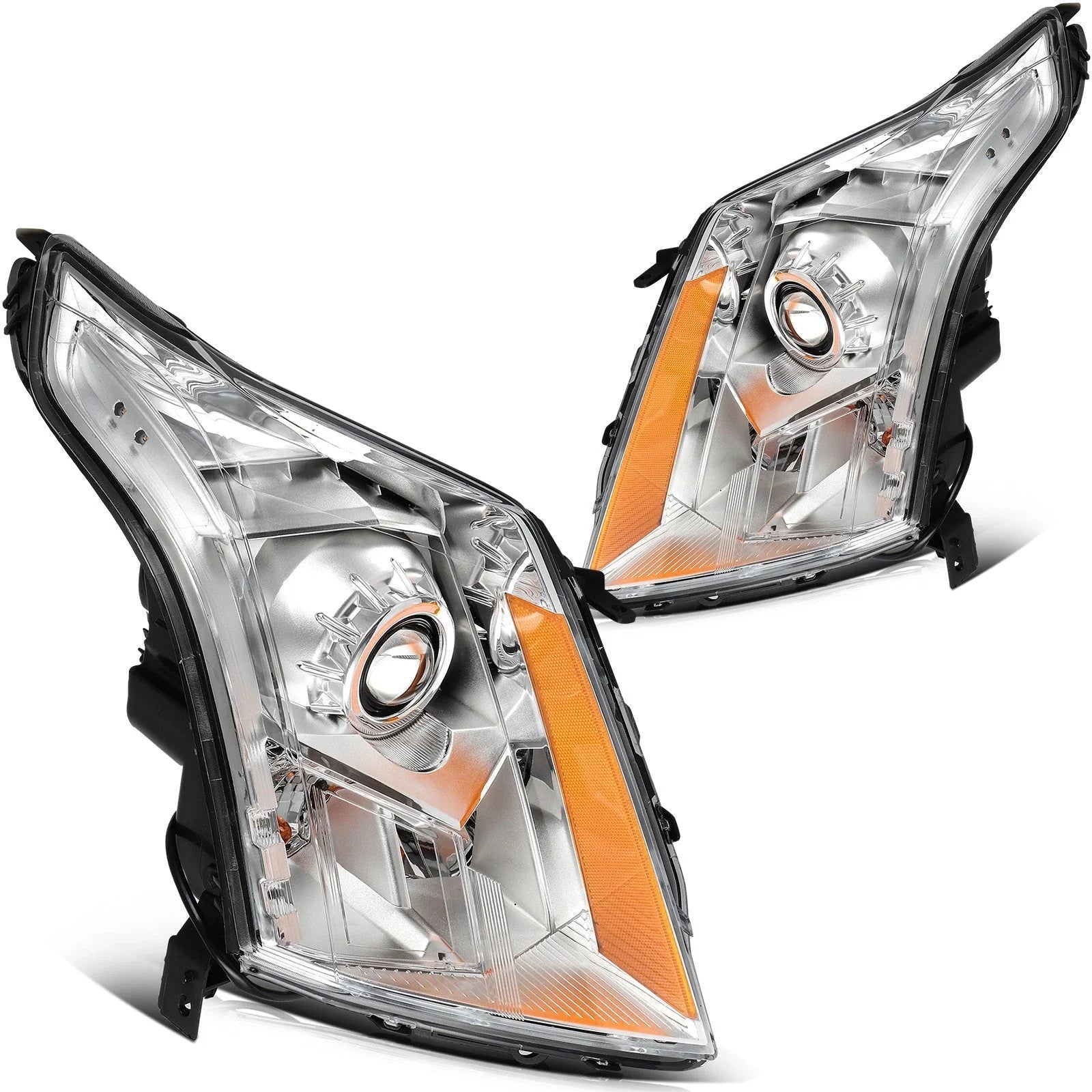 For Cadillac SRX 2010-2016 Chrome Housing w/Projector L+R Headlights Assembly 6B93BC-57 [2]
