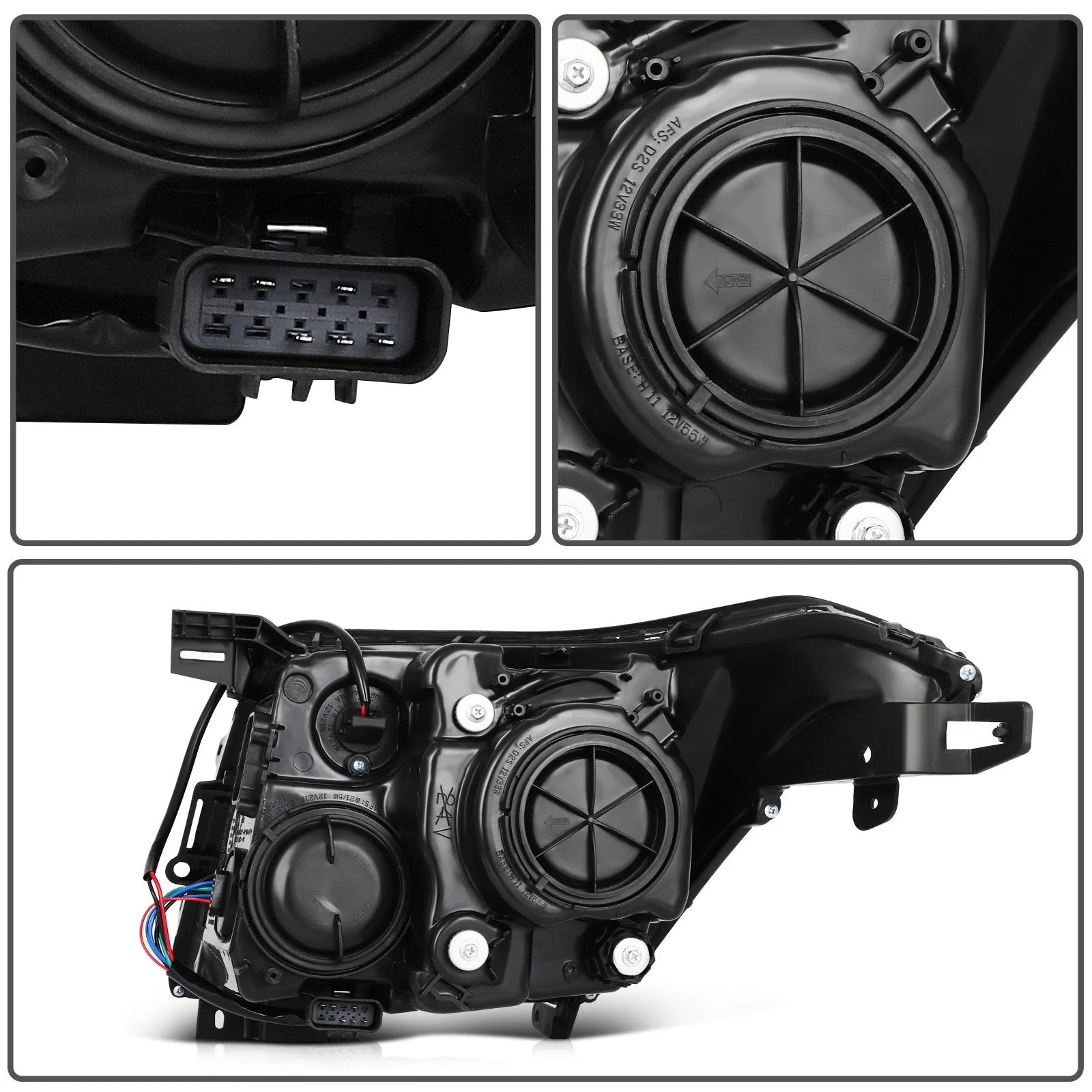 For Cadillac SRX 2010-2016 Chrome Housing w/Projector L+R Headlights Assembly 6B93BC-57 [9]