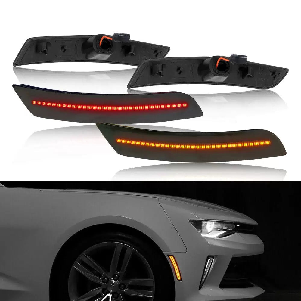 For Chevy Camaro 2016-2021 Smoked Front Rear LED Bumper Side Marker Lights Lamp 6B93BC-57 [1]