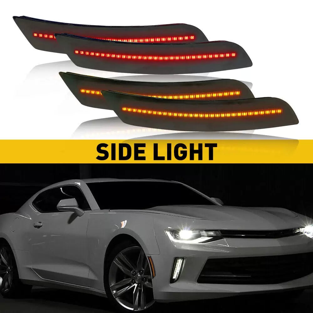 For Chevy Camaro 2016-2021 Smoked Front Rear LED Bumper Side Marker Lights Lamp 6B93BC-57 [11]